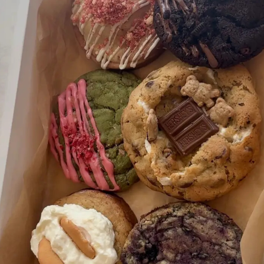A box of assorted BucketsOfSugar stuffed cookies